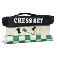 Jeu d'échecs international de voyage avec échiquier en vinyle sac d'échecs portable en toile