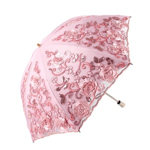 Parapluie élégant avec dentelle à l'extérieur et revêtement en PU noir à l'intérieur, utilisé pour les mariages, photos artistiques préférées - Product Image 6