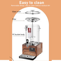 Vente en gros 10L 20L 30L théière intelligente noire domestique et commerciale PC corps visible chauffe-eau électrique machine à infuser le thé
