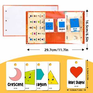Juguete Educativo Temprano para Niños, 60 Piezas, Tarjetas de Memoria con Formas <span class=keywords><strong>y</strong></span> Colores, Tabla de Aprendizaje para Niños - Product Image 6