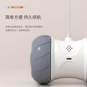Feather <b>Cat</b> Teaser DU CP01 Rechargeable Interactive Pet <b>Toy</b> White And Light Gray Shenzhen Origin 10 Units Carton - Product Image 1