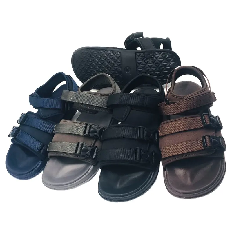 Sandal Pria Desain Baru 2021 Gesper Ganda Santai Sandal Pantai Non-Slip Sepatu Sandal untuk Pria Olahraga Hiking Luar Ruangan