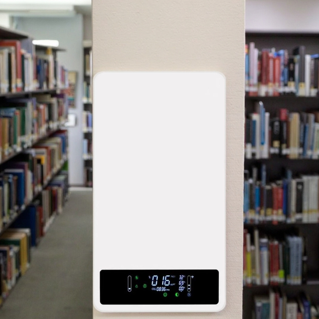 WiFi Controlled Square ERV Ventilation Air Heat Recovery Wall-Mounted Ventilator for Single Room Energy Saving Modern Design