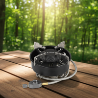 Réchaud à gaz propane portable ultra-léger, pliable, en acier, pour le camping et les pique-niques en plein air. Réchaud à gaz simple durable et résistant au vent