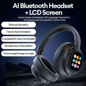 <span class=keywords><strong>Casque</strong></span> audio <span class=keywords><strong>Bluetooth</strong></span> ANC AI <span class=keywords><strong>avec</strong></span> écran LCD, traduction multilingue pour l'intérieur et l'extérieur - Product Image 3