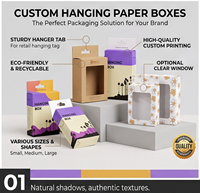 Emballage en carton pliable pour chaussettes et logistique de boutique en ligne avec trou de suspension et logo imprimé