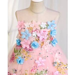 MS Floral Embroidered <b>Tulle</b> Flower Girl Dress, Princess Wedding Gown for Kids Performance Costume - Product Image 4