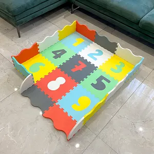Lifttop Babyschaum-Spielmatte Kleinkinder Raupenzimmer Puzzle-Bodenmatte für Kinder Babys Kleinkinder mit Zaun