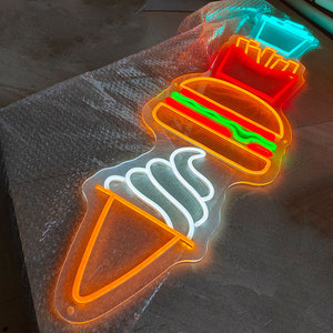 Custom Ice <strong>Cream</strong> Signage Bar Sign Light Burger French Fries <strong>Soda</strong> Neon Sign for Snacks Restaurant Store Decoration - Product Image 1