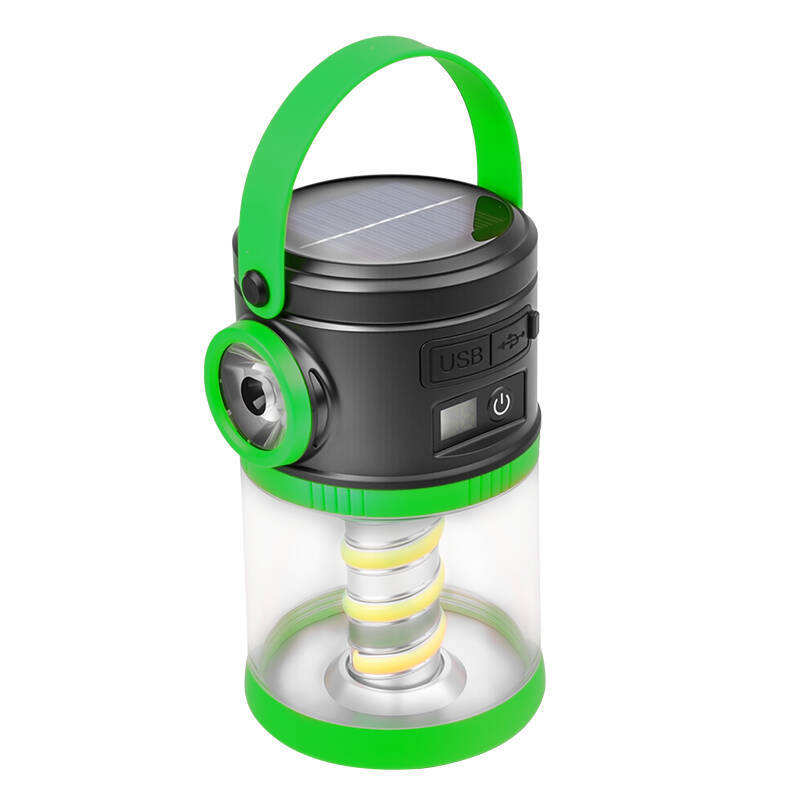 LY36 Solar Camping Light - Green Version + USB Cable