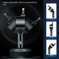 Chargeur de voiture USB-C 65W à charge ultra-rapide avec affichage de la tension et câble Type-C rétractable pour iPhone 16 – Produits Dropshipping 2026