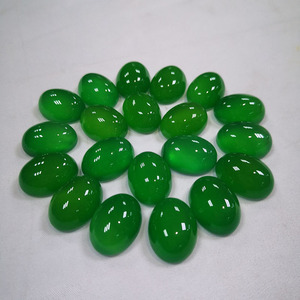 Bán buôn màu xanh lá cây mã não ngọc Chrysoprase mã não đỏ pha lê đá tự nhiên hình bầu dục vòng mặt đá Cabochon đá quý - Product Image 1
