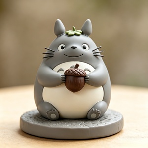 Cadeau de la Forêt : <span class=keywords><strong>Totoro</strong></span> Tenant un Acorn. Cette sculpture est sculptée et moulée par Bozhiyi. - Product Image 1