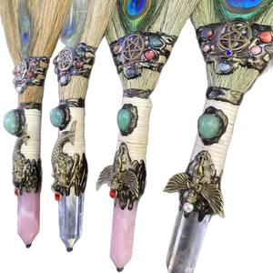 Balais en cristal de pierre de guérison Matériaux mixtes Balais d'améthyste de rêve pour la décoration - Product Image 2