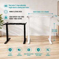 Cadre de bureau électrique réglable en hauteur et en largeur avec double moteur pour usage professionnel