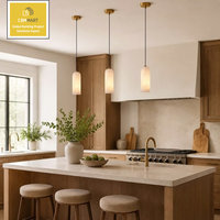 CBMMART Ensembles complets de cuisines modernes modulaires avec comptoir en marbre artificiel, robinet, garde-manger personnalisé et îlot de cuisine à bords incurvés