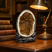 Œuf de dinosaure en cristal naturel, géodes de quartz améthyste, citrine brute, pierre de guérison spirituelle, décoration tendance