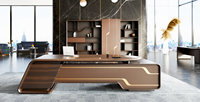 Bureau de direction ergonomique de luxe moderne en noyer haut de gamme, écologique, grand format, design créatif, multifonctionnel, pour villa aquatique