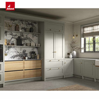 Alland Nordic Modern L Shape Solid Wood Shaker Style Armoire de cuisine modulaire avec accessoires de salle à manger Design écologique