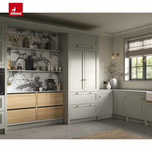 Alland Nordic nuevo moderno elegante en forma de L diseño de madera maciza estilo coctelera cocina gabinete de madera con accesorios y Mesa - Product Image 5