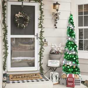 Árbol de Navidad Inflable Plegable de 1.5 Metros, Verde, con Adornos de Lentejuelas, para Fiestas Navideñas, Decoración Luminosa para el Hogar - Product Image 5