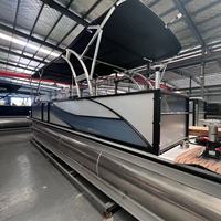 Bateau Tritoon de luxe à deux étages de 27 pieds avec toboggan Bateau à passagers électrique pour la dérive et la pêche Vente directe de Chine