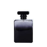 Flacon de parfum en verre noir dégradé élégant de 50 ml avec pulvérisateur - Couleurs et logo personnalisables, respectueux de l'environnement, sérigraphié, MOQ 100 pièces