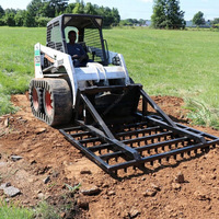 Niveleuse de terrain pour mini-chargeuse, niveleuse de terre paysagère, niveleuse de sol pour préparation de lits de semence, attache pour Bobcat Kubota CAT