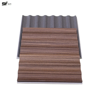Panneau mural rainuré en WPC ignifuge et imperméable |   Décoration moderne pour bureau, salon, villa, chambre à coucher avec design graphique