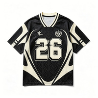 Maillots de football vintage en gros, imprimés par sublimation, en polyester, pour le rugby, séchage rapide, coupe ample, streetwear, rétro personnalisé, pour adultes, manches courtes