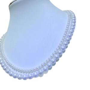 Collar de Perlas de Agua Dulce de Zhuji para Bebé, Redondas de 4-7 mm, Doble Capa, 80 cm de Largo, Ligeramente Imperfectas, Cadena para Suéter - Product Image 5