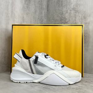 Chaussures de course de qualité supérieure, baskets en cuir véritable de créateur, baskets épaisses pour hommes, fermeture à lacets, chaussures respirantes et douces - Product Image 1