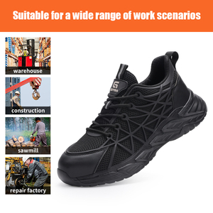 Chaussures <span class=keywords><strong>de</strong></span> <span class=keywords><strong>sécurité</strong></span> à embout d'acier légères, anti-écrasement et anti-perforation, personnalisables, pour le travail en usine, unisexe - Product Image 4