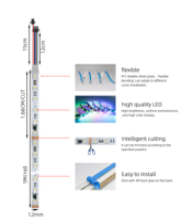 Tira de Luces LED SMD5050RGBW Inteligente DMX512 de Guangdong, Direccionable, Programable, de Alta Calidad, Flexible, con Control Remoto
