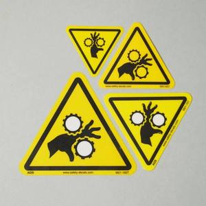 Etiqueta de advertencia de peligro para maquinaria industrial, peligro de ser arrastrada por maquinaria móvil, etiqueta de seguridad industrial - Product Image 2