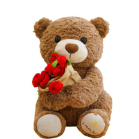Nouveaux ours en peluche populaires pour la Saint-Valentin 2027 avec fleur, cadeau pour petite amie, ours en peluche pour la Saint-Valentin, ours en peluche personnalisé à prix réduit