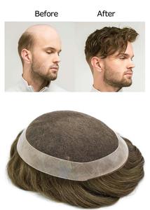 LONGFOR – Système capillaire en PU avec base en dentelle indienne, cheveux Remy de haute qualité pour hommes, lisses, avec dentelle tout autour – Fournisseur de premier plan - Product Image 2
