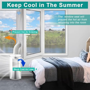 Guarnizione Impermeabile per Finestre per Condizionatori Portatili e Asciugatrici - Kit Sigillante per Finestre AC Portatile - Product Image 3