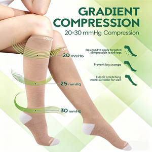 Calcetines de Compresión de Bambú de 20-30 mmHg, Cómodos, Súper Suaves, Populares, con Logotipo Personalizado, Deportivos, de Rizo, con Punta Sin Costuras - Product Image 2