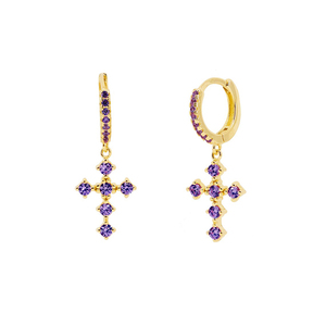 Pendientes de Cruz de Plata de Ley S925 con Diamantes, Tendencia de Moda 2021, Combinan con Todo - Product Image 4
