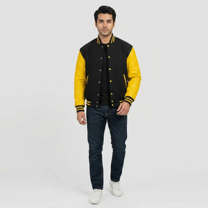 High Quality Letterman Varsity Jackets Wool Body <b>Genuine</b> Leather Sleeves Winter Wear CollegeBaseballjacket for men DDP Shipping - Product Image 1