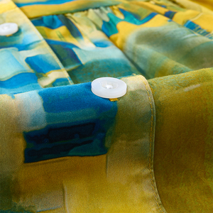 Vestidos Estampados Color Menta 100% Algodón para Mujer, Casual, Midi, Plisado, Cuello en V, Largos, para Fiesta - Product Image 6