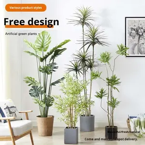 Planta Artificial Grande de Estilo Nórdico en Maceta Verde, Decoración de Camelia Azul <span class=keywords><strong>Nandina</strong></span>, Ecológica, de Alta Calidad y Larga Duración - Product Image 2