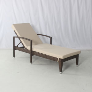 Muebles de Exterior, <span class=keywords><strong>Tumbona</strong></span> de Ratán Sintético Color Marrón Playa para Piscina, <span class=keywords><strong>Tumbona</strong></span> de Mimbre con Cojín - Product Image 3