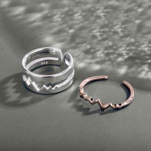 Bague de couple Cœur battant, Bijoux fins, Design 2-en-1, Bagues de mariage personnalisées en argent 925 pour homme et femme - Product Image 2