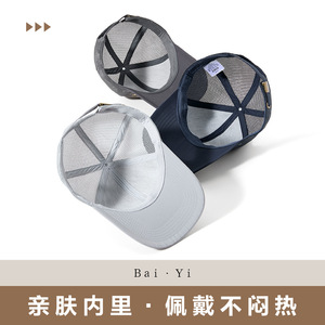 Gorra de béisbol de malla transpirable con protección solar para exteriores, color negro, para hombre - Product Image 4