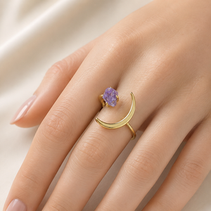 Anillo Abierto Luna y Estrella para Mujer, Anillo de Moda, Ajustable, Accesorio para el Dedo, Diseño Minimalista - Product Image 2