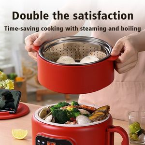 Casserole électrique multifonction 3L, contrôle numérique, fonctionnement à une touche, cuiseur vapeur, cuiseur à riz avec minuterie pour une utilisation domestique en cuisine - Product Image 3