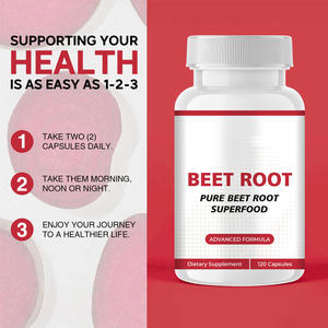 OEM Marque Privée Biologique 1200mg Capsules de Betterave Riche en Vitamines Alimentaire en Gros Poudre d'Extrait Pur de Racine de Betterave pour Adultes - Product Image 3