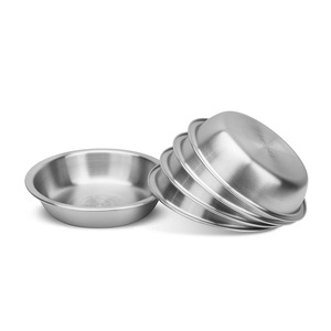 Comedero redondo de acero inoxidable para mascotas, plateado, de calidad alimentaria, duradero, fácil de limpiar, para perros y gatos - Product Image 2